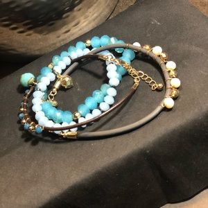 Aqua colored bracelets